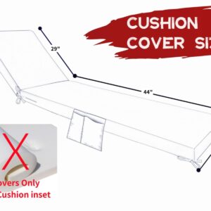 FSJITF Outdoor Chaise Lounge Cushion Cover 72"x21"x3.5",Rain-Proof,Fade Resistant 1600h,for Patio Replacement Cushion Cover, Note: Only Covers.Foam Not