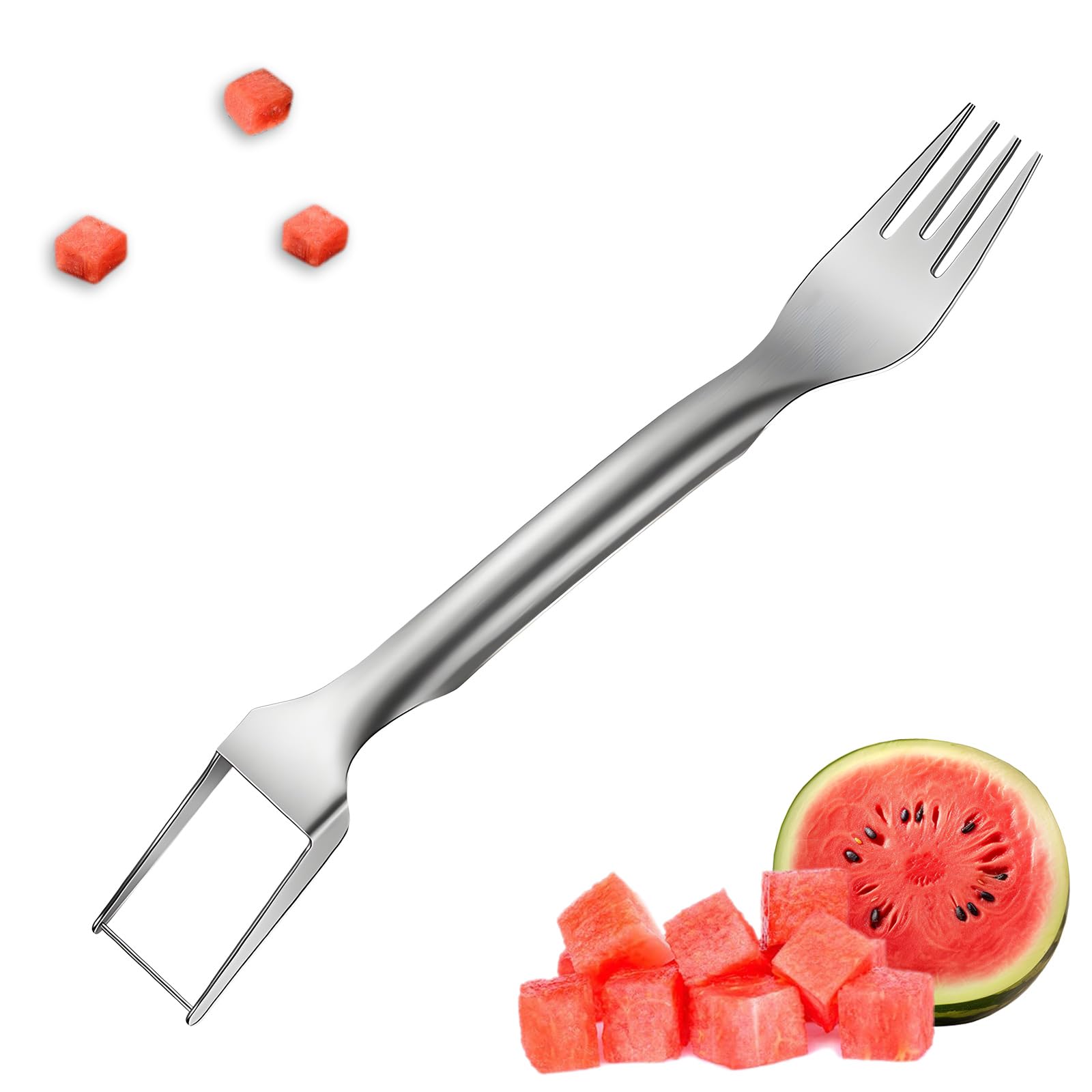 Watermelon Cutter 2-in-1 Stainless Steel Fruit Cutter Watermelon Slicer Kitchen Gadgets Watermelon Cutter Slicer Tool(1PCS)