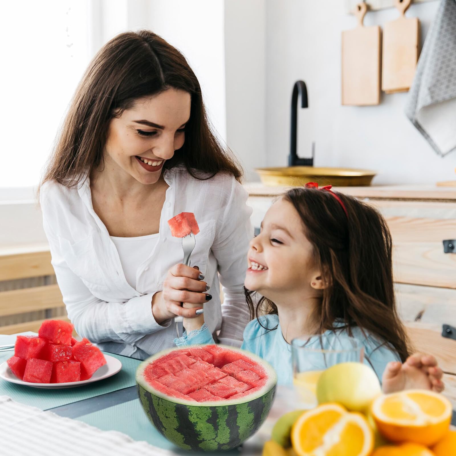 Watermelon Cutter 2-in-1 Stainless Steel Fruit Cutter Watermelon Slicer Kitchen Gadgets Watermelon Cutter Slicer Tool(1PCS)