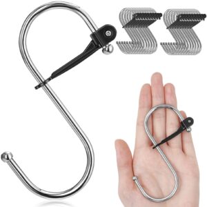 s hooks, 8pcs 4.1 inch heavy duty s hooks for hanging with safety buckle, large s hooks for closet, kitchen, bathroom