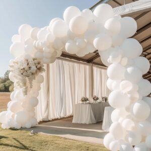 110 Pack White Balloons 12 inch Latex Party Balloons for Birthday Party Graduation Anniversary Baby Shower Wedding Decorations