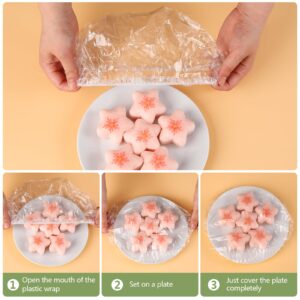 Smallchuzi Plastic Bowl Covers 100pcs Elastic Reusable, Shower Caps for Sourdough Bread Proofing, Outdoor Food Covers to keep Bugs Away, Stretch Bowl Covers for Outside, Rising, Fly, Picnic, Fridge