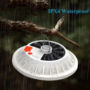 USB Solar Camping Light with120 LED and Remote Control,Rechargeable 5 Working Modes Hanging Tent Lantern,IPX4 Waterproof Emergency lamp with Power Display for Camping, Hiking, Outages, Garage