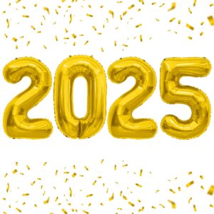 2025 balloons, 40" large 2025 gold foil number balloons, new years decorations 2025 balloons, graduation balloons class of 2025, birthday christmas anniversary new years eve party supplies decoration