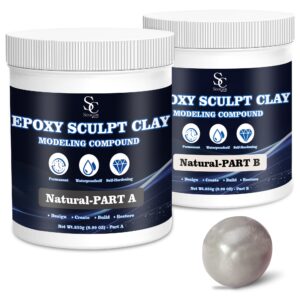 seocam epoxy sculpt clay, epoxy putty for epoxy sculpt, 2 part modeling compound (a & b) of sculpting clay, magic sculpt epoxy clay for sculpting, modeling, building and repairing, 1 pound, natural