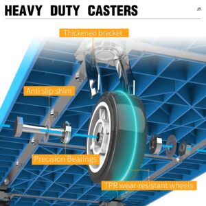 Heavy Duty Platform Truck, Industrial Panel Truck Cart 360 Degree Swivel Wheels, Flatbed Cart Add Reinforcing Steel Bar with 2200 lbs Capacity, 61X 27.5 inch