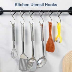 S Hooks, 8pcs 4.1 Inch Heavy Duty S Hooks for Hanging with Safety Buckle, Large S Hooks for Closet, Kitchen, Bathroom