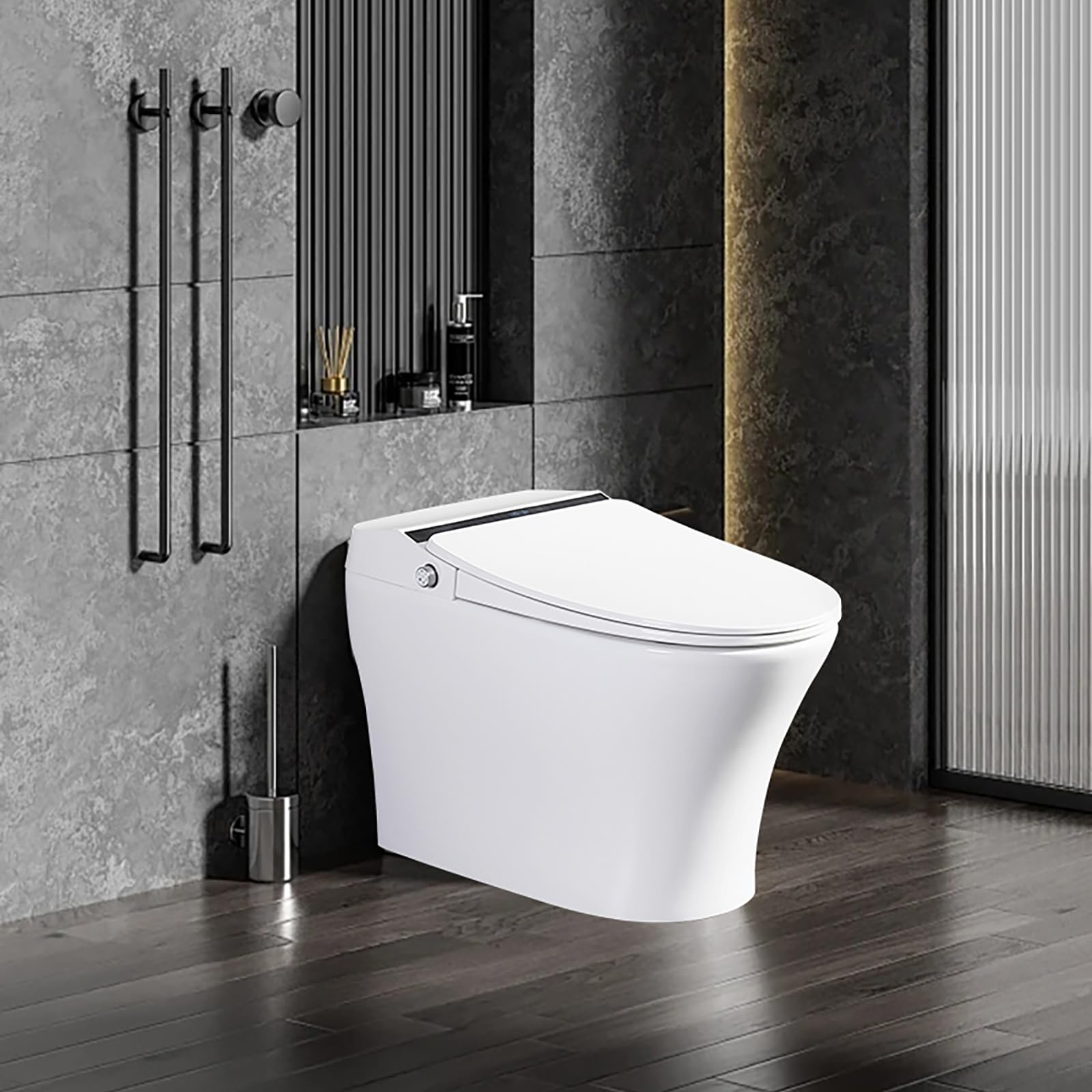 HomeBeyond Smart Toilet with Bidet, 1-Piece Toilet with Heated Seat, Seating Sensor, Air Drying, Foot Induction Flush