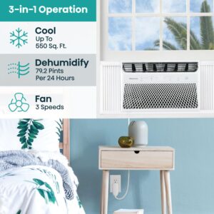 Hisense AHW1022CW1W 10,000 Smart Air Conditioner with Wi-fi Control, Dehumidifier, and Remote, 115V, Window AC Unit for Apartment, Bedroom, Medium Rooms up to 450 Square Feet in White, 10000 BTU