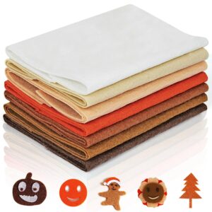 felt fabric sheets 8 x 12 inches, 21 pcs brown felt sheets for crafts, assorted colors felt sheets bulk, soft felt sheets felt paper for sewing needle felting patchwork embroidery party decoration