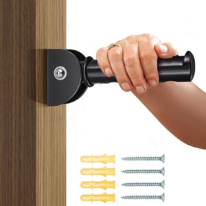 resurgo doorway flip assist handle, door assistant support grip handle, non-slip grab bar for seniors, elderly, disabled, handicap and alzheimer people - supports up to 350 pounds (black)