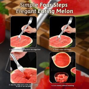 Watermelon Cutter 2-in-1 Stainless Steel Fruit Cutter Watermelon Slicer Kitchen Gadgets Watermelon Cutter Slicer Tool(1PCS)