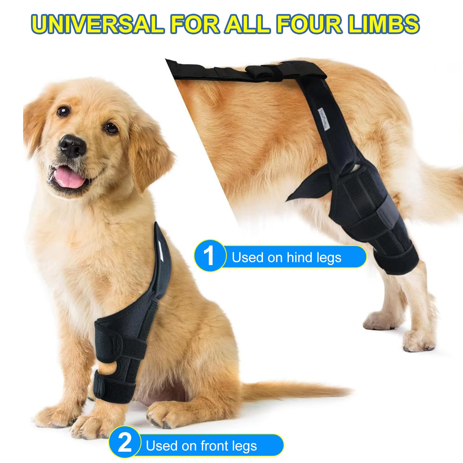 Knee Brace for Dog Torn Acl, Dog Knee Leg ACL Brace Adjustable Dog Braces for Back Leg for Support for Dog ACL CCL Recovery with Dog Leg Braces for Dog Hind Leg Reduce Pain & Muscle Sore (L)