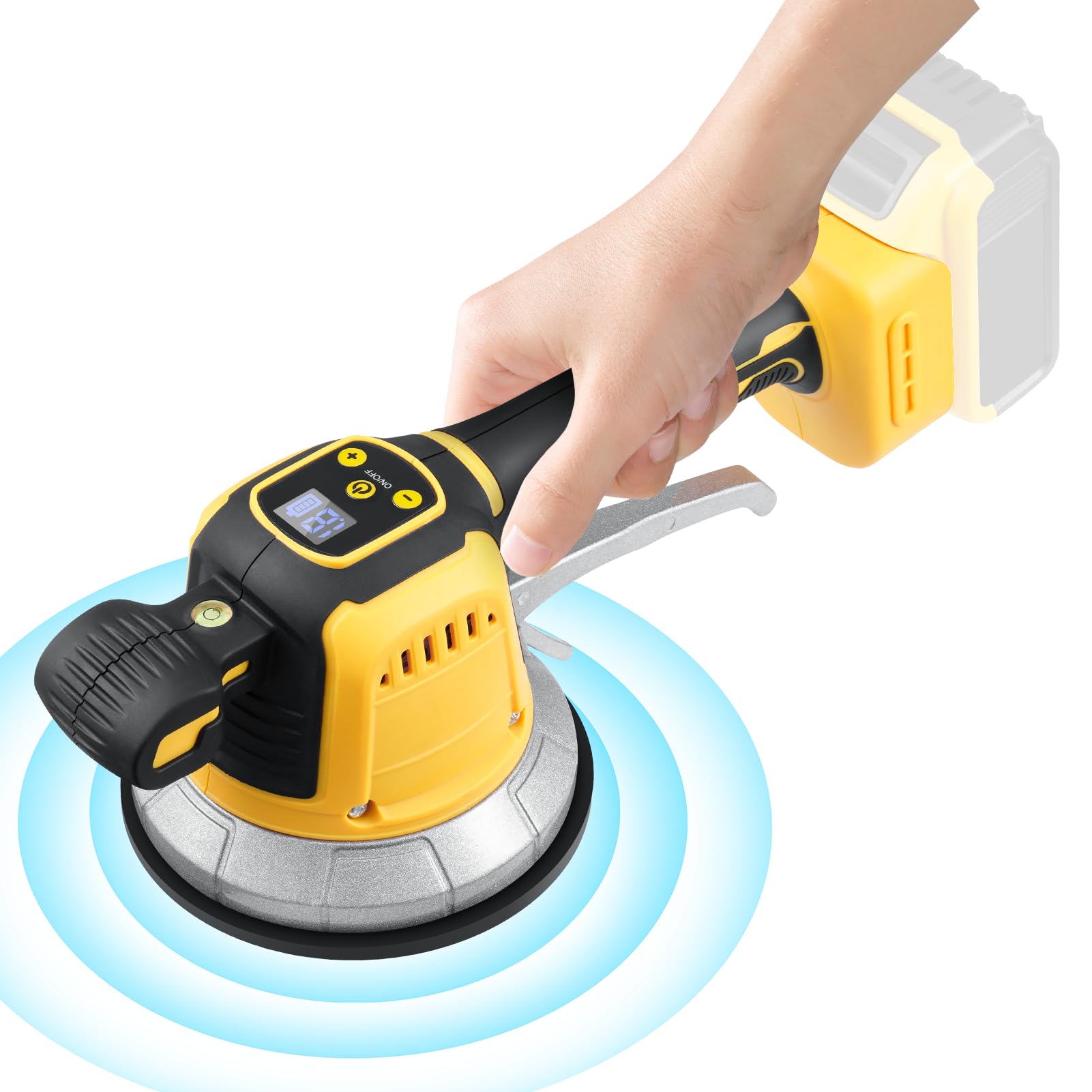 Tile Vibration Tool, Tile Vibration Leveling Machine for Dewalt 20V Battery, Cordless Tile Vibration Machine Installation Tool 300W Tiler Vibrator Tool with 10 Speed, Suction Cup, Digital Display