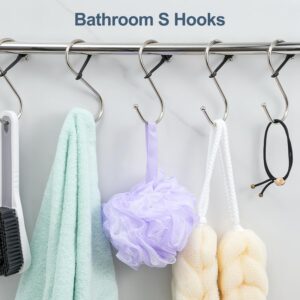 S Hooks, 8pcs 4.1 Inch Heavy Duty S Hooks for Hanging with Safety Buckle, Large S Hooks for Closet, Kitchen, Bathroom