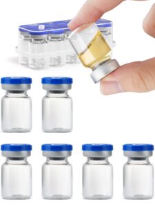 5ml glass vials for injections, self-healing injection port, empty vials for injections with sealed cap (10 pack)