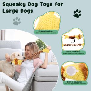 Zuykjeagle Large Squeaky Dog Toys- Cute Stretching Lion Dog Toys- Tug of War Plush Dog Chew Toys for Small,Medium and Large Dogs (L-3)