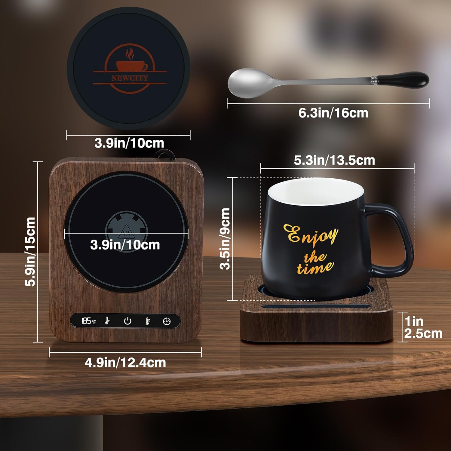 Mug Warmer Set - Coffee Mug Warmer for Desk with Temperature Display, 1-12Hour Auto Shut Off, Cup Warmer with Mug - Ideal Coffee Gifts for Heating Coffee, Beverages, Milk, Tea and Hot Chocolate