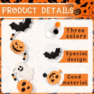 24.6Ft Halloween Felt Banner Cute Pumpkin Ghosts Expressions Bat Pom Pom Garlands Halloween Pumpkin Ghosts Party Decorations Banner for Halloween Party Haunted Indoor Outdoor Home Office Hanging Decor