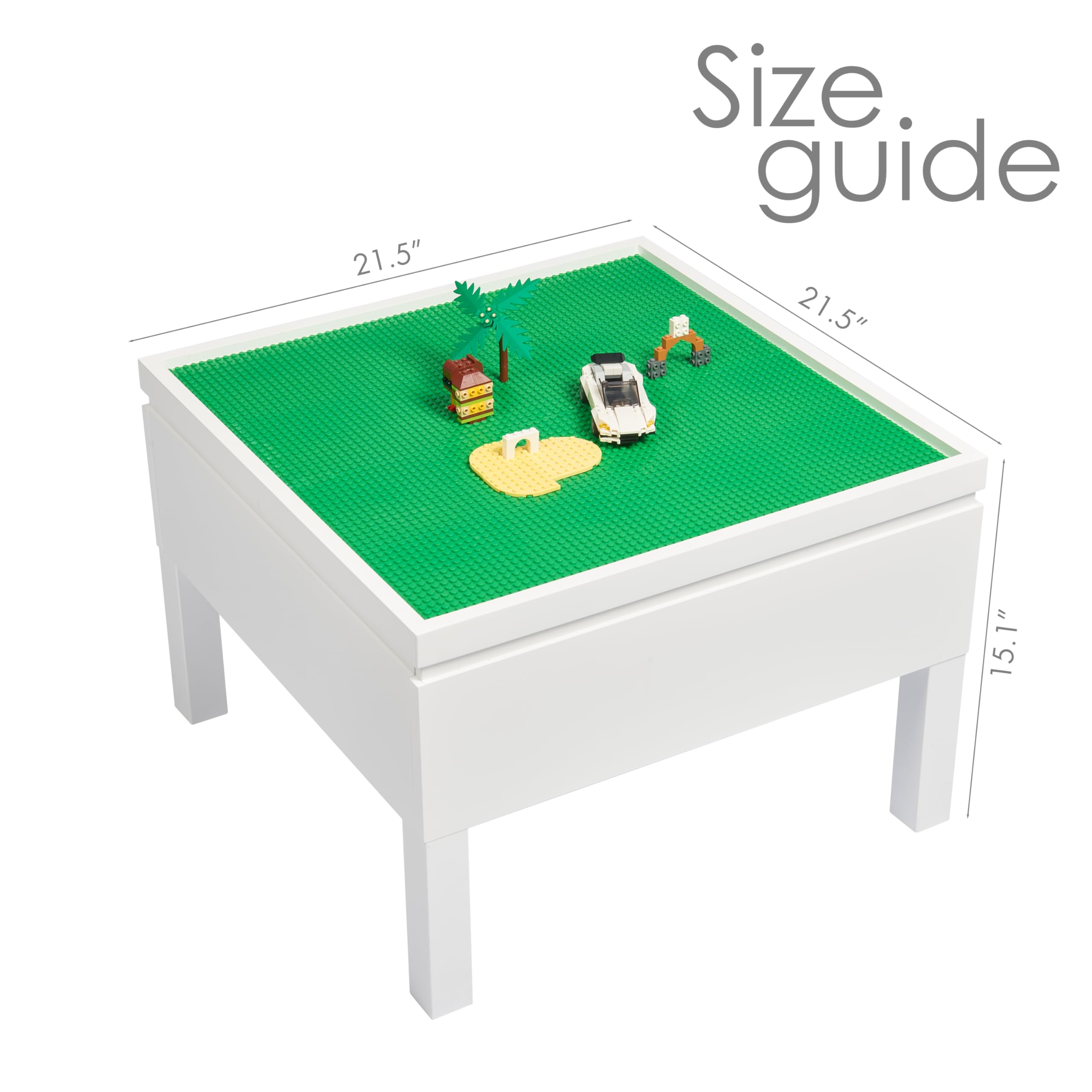 UTEX 3 in 1 Kids Activity Table with Storage, Kids Construction Play Table Compatible with Lego and Duplo Bricks, Chess Table for Building Block, Chess Gaming,Drawing, Crafts