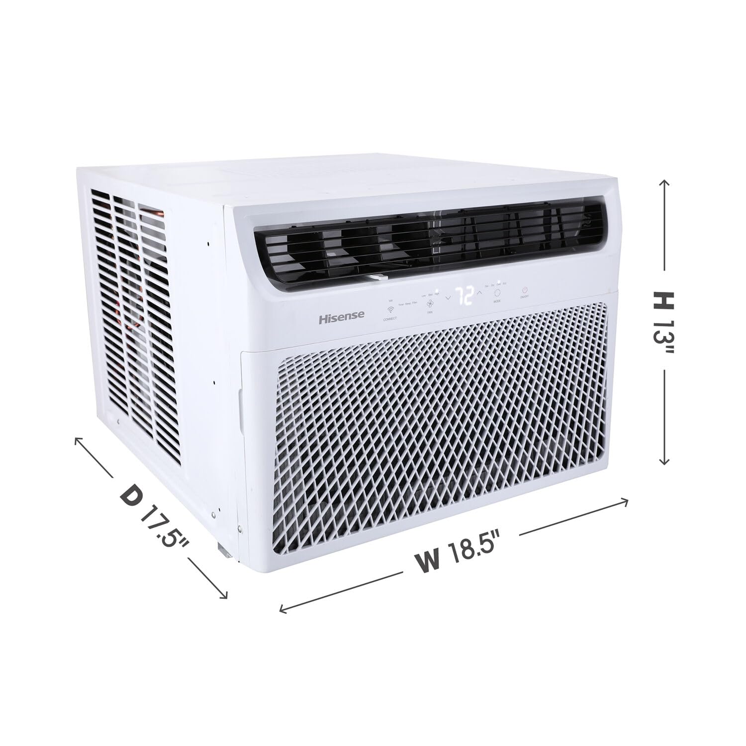 Hisense AHW1022CW1W 10,000 Smart Air Conditioner with Wi-fi Control, Dehumidifier, and Remote, 115V, Window AC Unit for Apartment, Bedroom, Medium Rooms up to 450 Square Feet in White, 10000 BTU