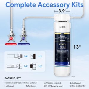 Stokk UC50 Under Sink Water Filter, Reduces Lead, Chlorine, Bad Taste & Odor, 26000 Gallons Under Counter Water Filter Systems Direct Connect to Kitchen Faucet, NSF/ANSI 372& 42& 53