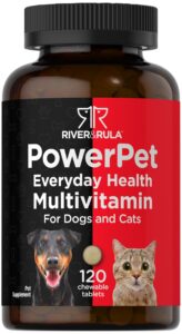 horbäach pet multivitamins for dogs & cats | 120 chewable tablets | health support supplement | non-gmo, gluten free | by river & rula