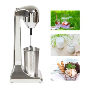 Knwigoe Milkshake Maker Drink Mixer Machine Stainless Steel Milk Blender 2 Speed Shaking Beverage Combo Mixing Frother with Cup 500 ml/28.16oz (23000rpm)