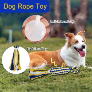 SYOOY Dog Rope Toys for Small and Medium Aggressive Chewers, Puppy Teething Toys, Dog Chew Rope Toys with Squeaky Sound, Interactive Dog Toy for Dog Tug of War and Pull, Dog Flirt Pole Replacement Toy