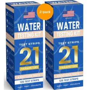 new 21 in 1 water testing kits for drinking water - home & well water testing kit for hardness, lead etc - hard water test kit for tap, pond, pool, house - funky strokes water tester ph strips (2pack)