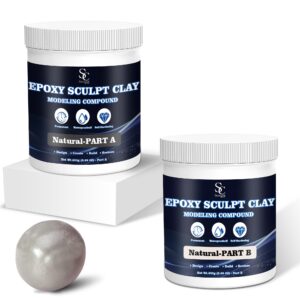 Seocam Epoxy Sculpt Clay, Epoxy Putty for Epoxy Sculpt, 2 Part Modeling Compound (A & B) of Sculpting Clay, Magic Sculpt Epoxy Clay for Sculpting, Modeling, Building and Repairing, 1 Pound, Natural