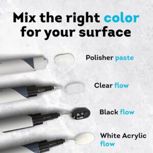 Granite, Marble & Porcelain Repair Kit (Clear, Black & Acrylic) - Ideal as Quartz Countertop Repair Kit I Works Great for Countertops, Tiles, Sinks and Other Surfaces