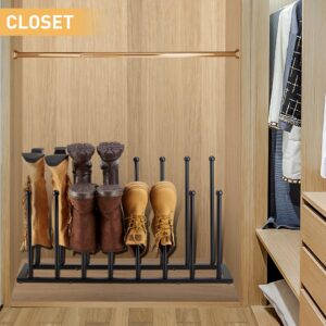 Housen Solutions Boot Rack Organizer for Tall Boots, 8 Pairs Metal Free Standing Shoe Boots Rack, Black Shoes Boot Organizer Holder for Closet, Entryway, Garage, Porch