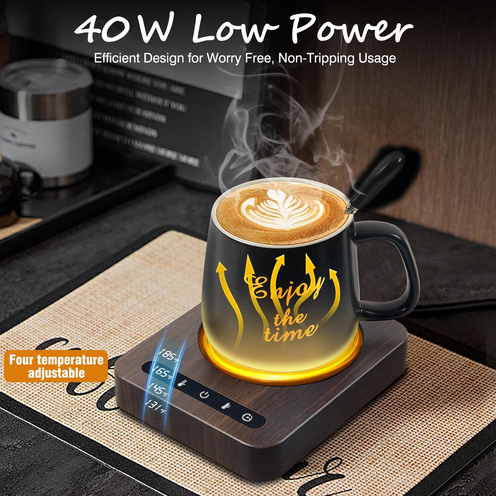 Mug Warmer Set - Coffee Mug Warmer for Desk with Temperature Display, 1-12Hour Auto Shut Off, Cup Warmer with Mug - Ideal Coffee Gifts for Heating Coffee, Beverages, Milk, Tea and Hot Chocolate