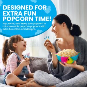 Microwavable Silicone Popcorn Popper- Collapsible Bowl-Microwave Popcorn Maker- Reusable - Air Popped Popcorn No Oil- BPA Free- 100% Food grade Silicone- Dishwasher Safe- ZKOR Rainbow