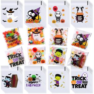 joottuan 320 pcs halloween treat bag clear self adhesive cellophane bags cookie bags plastic candy bags for party favors supplies