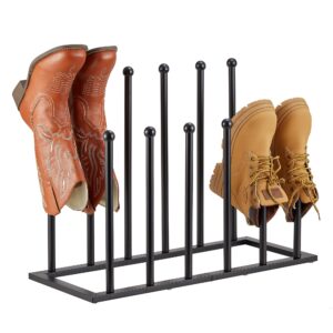 housen solutions boot rack, free standing metal shoe racks organizer for tall boots, 6 pairs black shoes boot holder for knee-high, hiking, rain boot, working boot in closet, entryway, garage