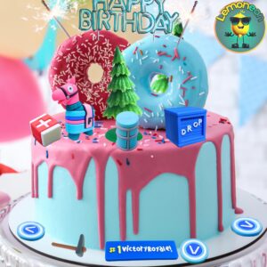 Lemoneon Video Game Cake Toppers Upgraded Designs V2 Battle Royale Llama Decoration for Birthday Party Cake Decor 11Pcs/Set