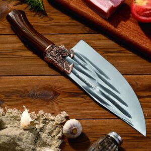 Wanbasion 8" Chinese Meat Cleaver Knife, Meat Knife Stainless Steel Slicer Cleaver, Sharp Chef Knife for Kitchen Camping butcher knife