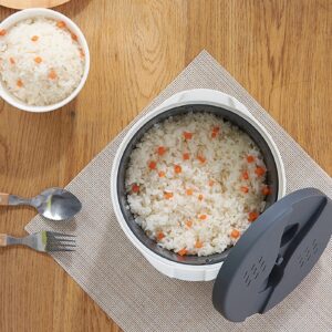 Microwave Rice Cooker 2L Pasta Cooker, Sturdy Food Grade PP Material Microwave Cookware Set with Lid and Spoon for Rice Pasta Vegetables Oatmeal, Easy Maintain 7.3x7.3x5.1in