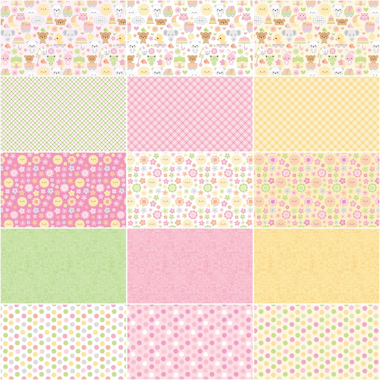 Bundle of Joy Riley Blake 5-inch Stacker, 42 Precut Fabric Quilt Squares by Doodlebug Design Inc.