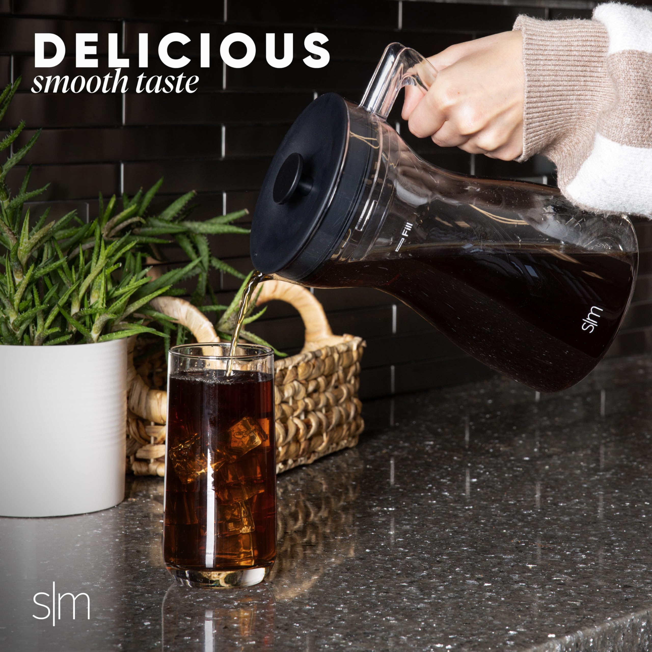 Simple Modern Hugo Cold Brew Coffee Maker | Airtight Pitcher with Fine Mesh Filter | Iced Tea Brewer | 1.5 Quart