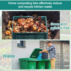 Tioncy In Ground Worm Composter 9 Gallon Outdoor Farm Foldable Compost Bin with Lid for Raised Garden Beds Home Composting System