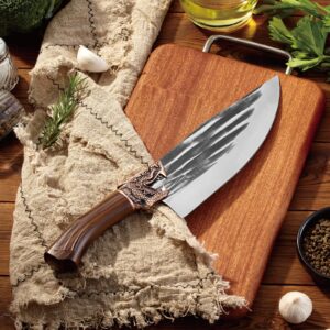 Wanbasion 8" Chinese Meat Cleaver Knife, Meat Knife Stainless Steel Slicer Cleaver, Sharp Chef Knife for Kitchen Camping butcher knife