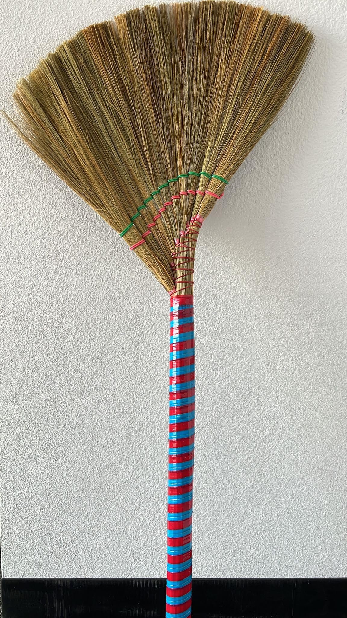 (6 Packs) Traditional Asian Broom Trio - 40" Vietnamese Straw Brooms for Gentle Cleaning