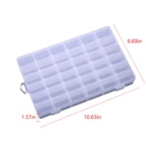 2pcs Plastic Organizer Container Box with Adjustable Dividers, 36 Grids Clear Plastic Parts Organizer Box Compartment Container for Bead, Nail, Jewelry, Art, DIY Crafts, Fishing Tackle, Small Items.