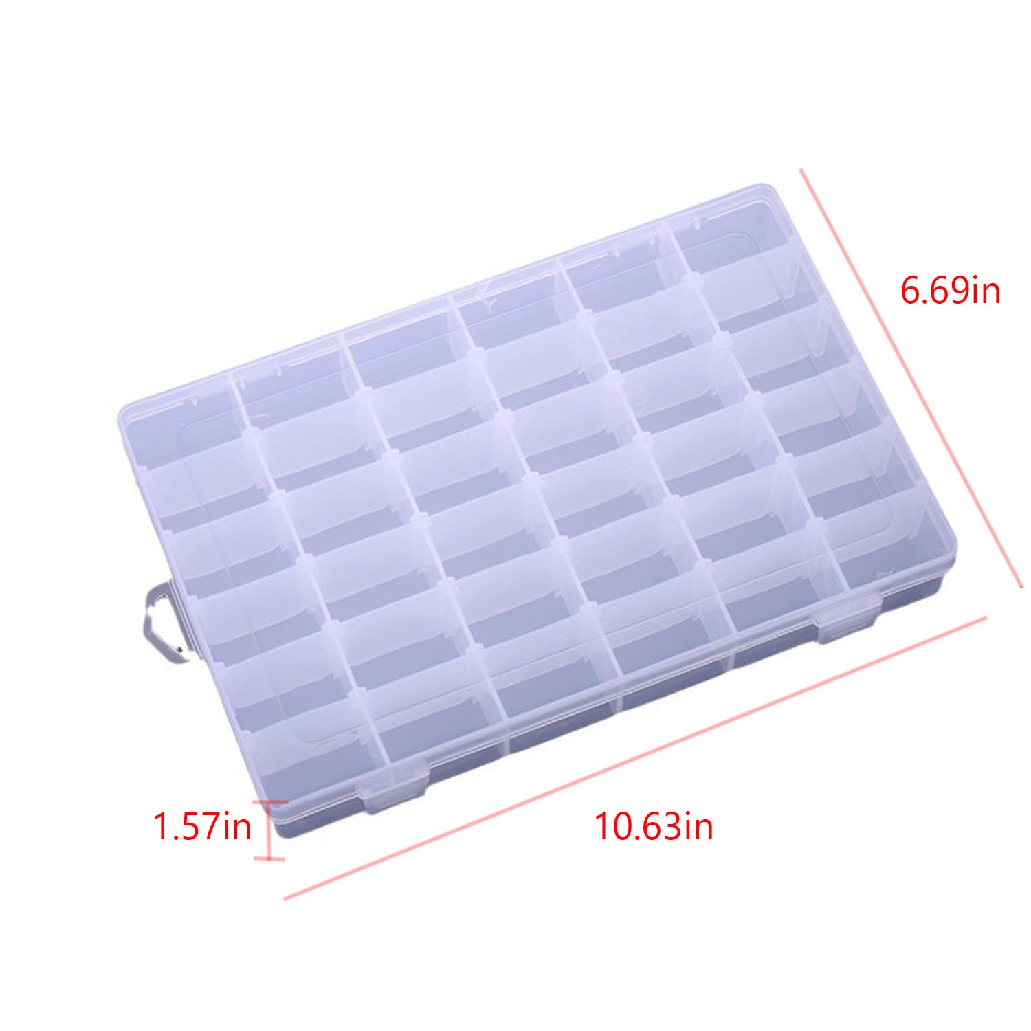 2pcs Plastic Organizer Container Box with Adjustable Dividers, 36 Grids Clear Plastic Parts Organizer Box Compartment Container for Bead, Nail, Jewelry, Art, DIY Crafts, Fishing Tackle, Small Items.