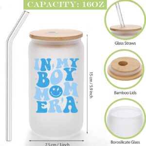 Boy Mom Gifts for New Mom,New Mom Gifts,Gifts for New Mom,Postpartum Gifts for Mom,New Mom Gifts After Birth,Cool gifts for New Moms-16 Oz In My Boy Mom Era Coffee Glass