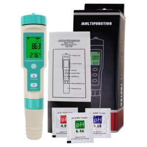 Generic PH Meter Digital Water Quality Tester - 7 in 1 Water Salinity Testing Kit with PH Temp EC TDS ORP S.G. and Salt - High Accuracy Water Test Equipment for Aquarium and Swimming Pool, WT367