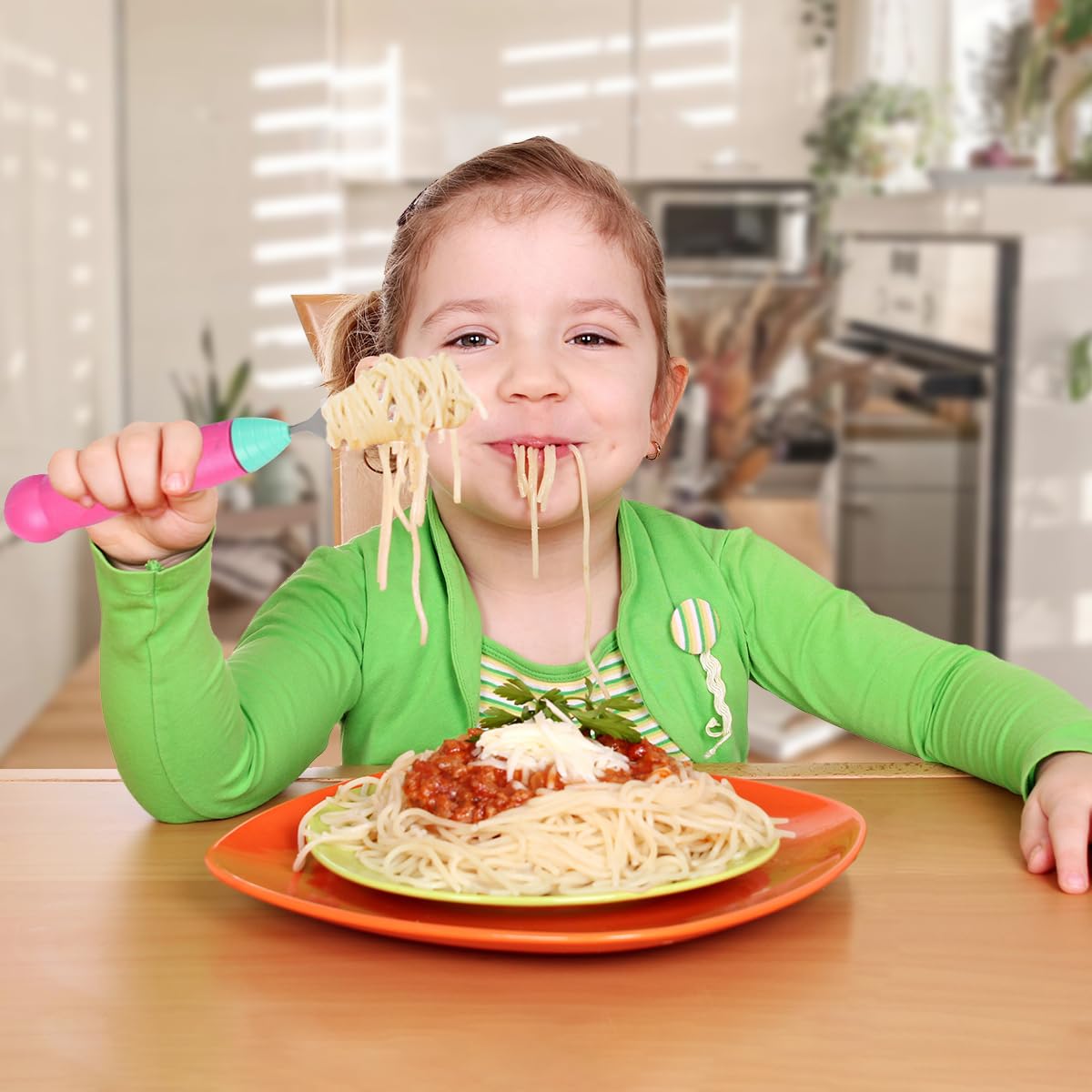 Electric Twirling Fork, Automatic Spinning Fork for Spaghetti Noodles, Gifts for Kid and Birthday Gifts (NY068 Blue N)